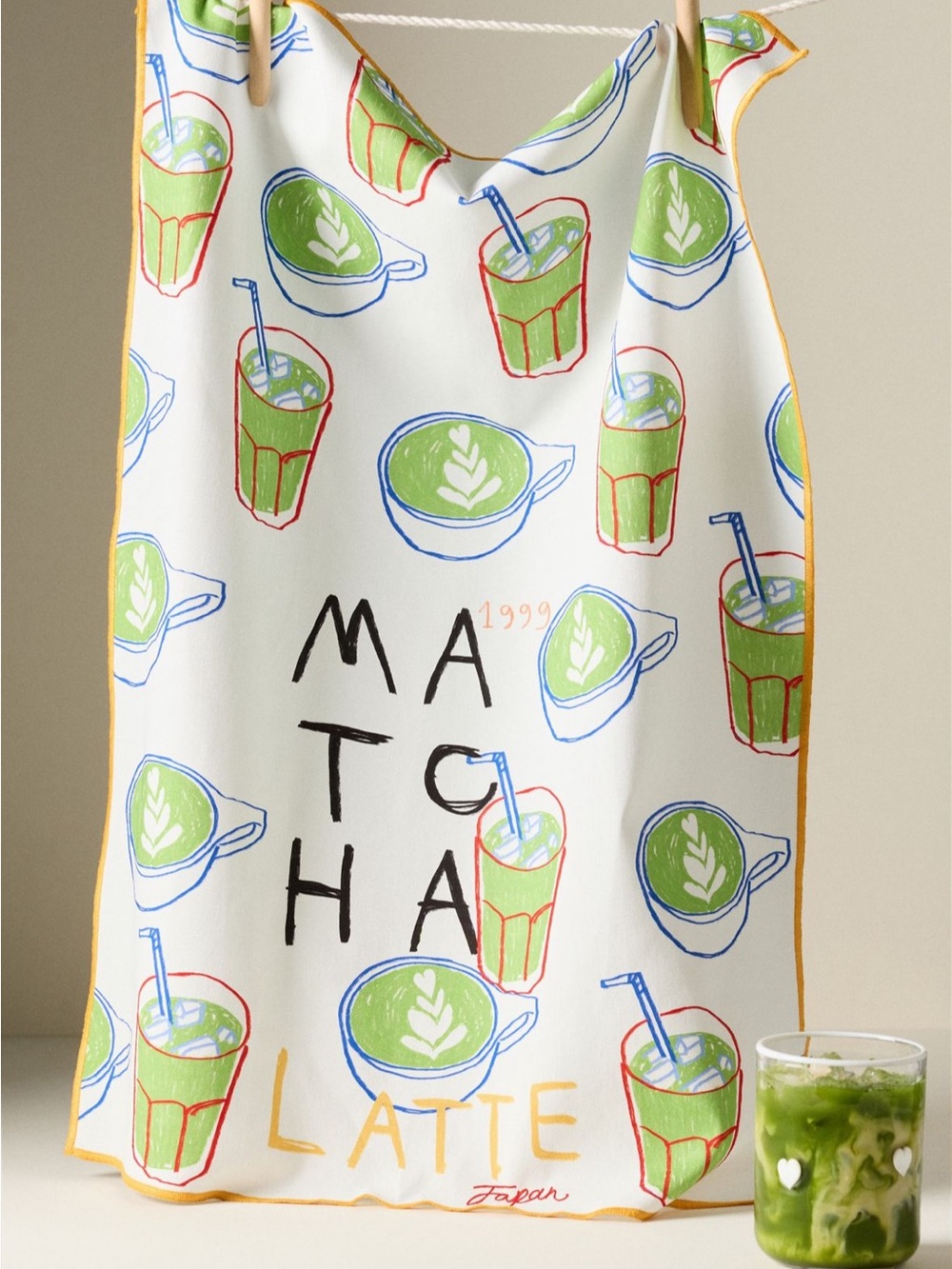 NWT Anthropologie Match Latte Kitchen Towel